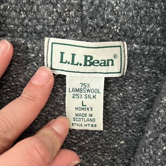 Vintage Silk Wool Blend Cardigan Grey - Large - Picture 2 of 5